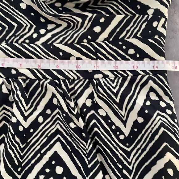 THE LIMITED strapless fit and flare dress black and cream lined zipper size 8 - Picture 13 of 14